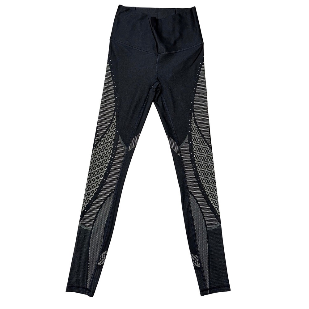 Lululemon High Rise Leggings Black‎ Gray Geometric Pattern Activewear  Sz 6